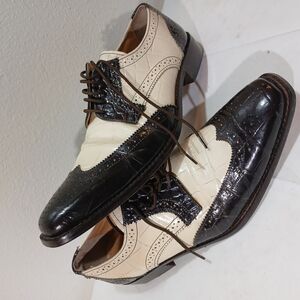 Men's Black and Cream Dress Shoes